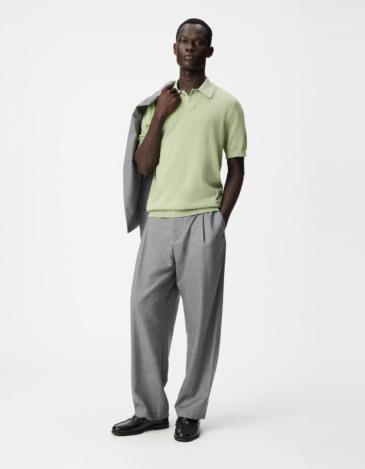 Polo verde de manga corta Hombre-2