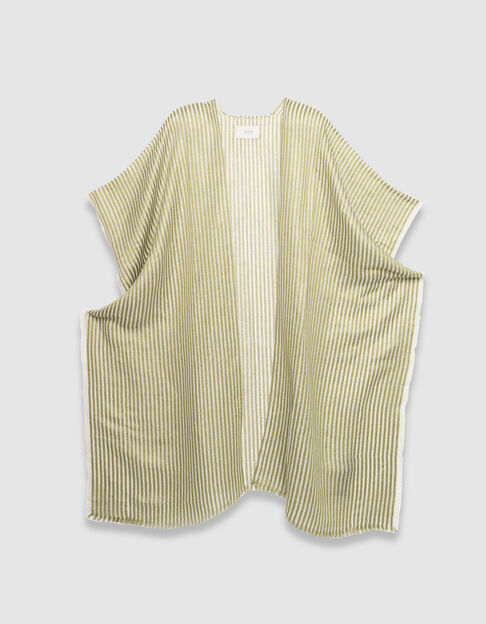 Grüner Poncho, Streifen und Fransen - IKKS