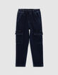 Jean JOGGER bleu forme loose garçon-1