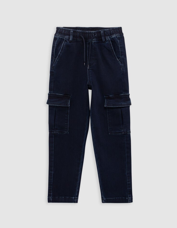 Jean JOGGER bleu forme loose garçon-1