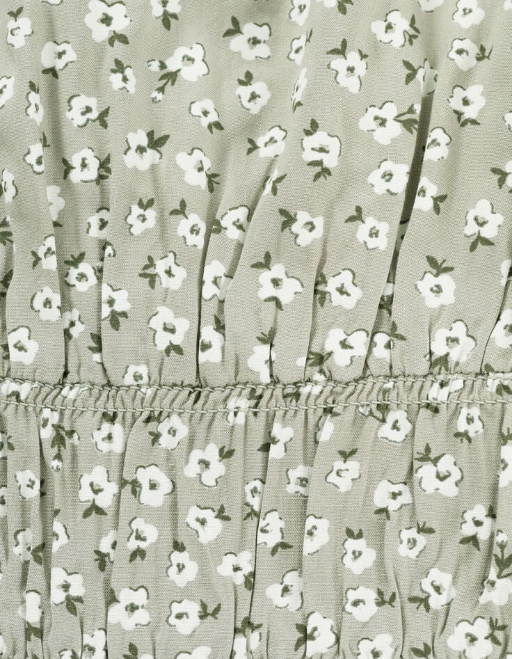 Blouse verte imprimé floral d'été fille-9