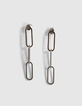 Boucles d'oreilles rock maille forçat femme-1