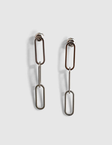 Boucles d'oreilles rock maille forçat femme - IKKS