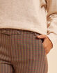 Pantalon de tailleur beige motif pied-de-puce LAURENCE I.Code-6