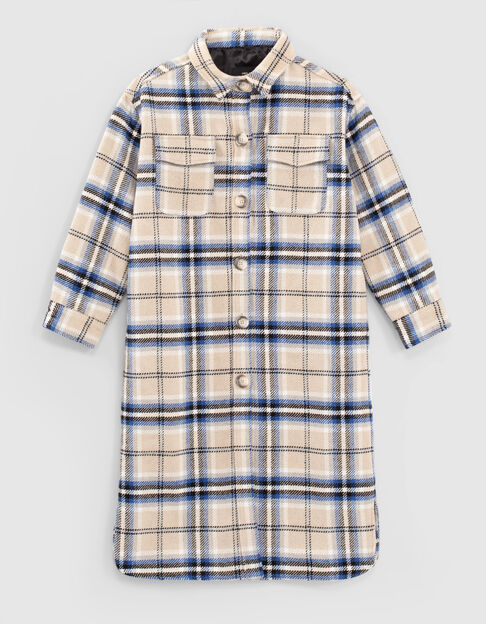 Girls’ mastic check long overshirt coat - IKKS