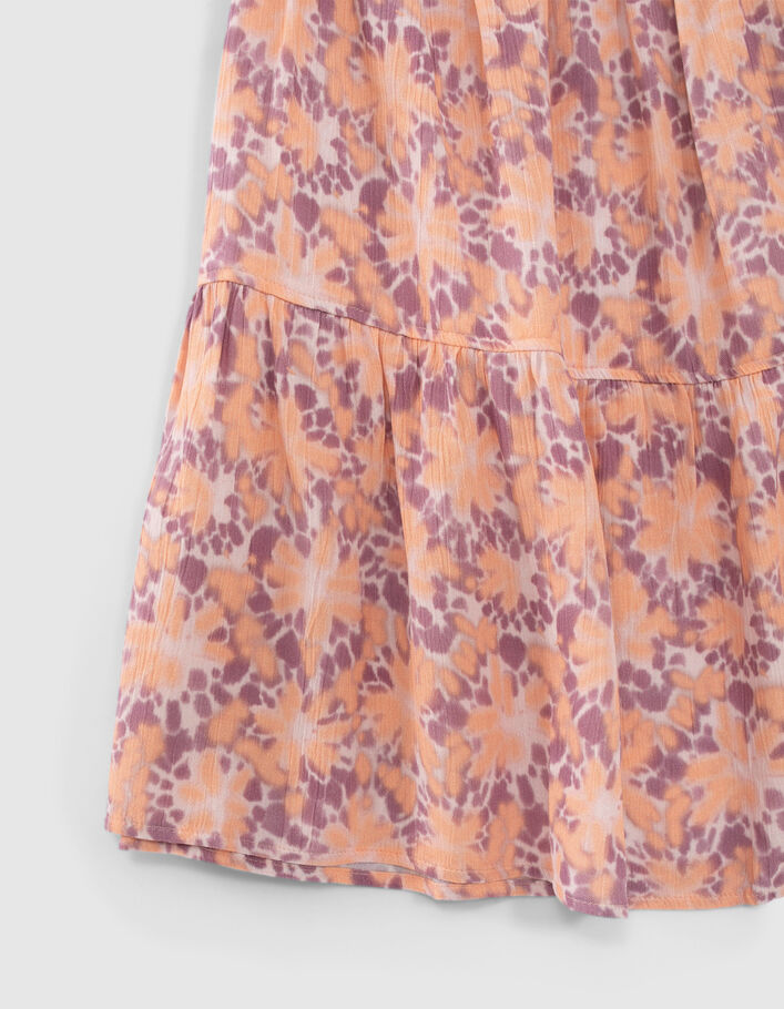 Lichtpaarse jurk print psychedelische bloemen meisjes - IKKS