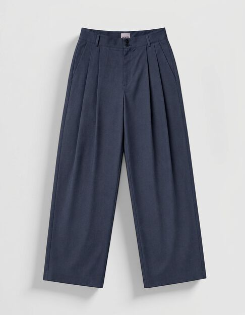 Pantalones grises de corte ancho para mujer - IKKS