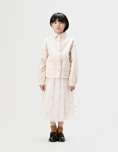 Girls’ ecru corduroy overshirt - IKKS
