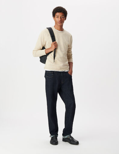 Pull manches longues beige tricot moulin&eacute; Homme - IKKS