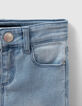 Hellblaue Skinny-Mädchenjeans mit gesticktem Gürtel-4