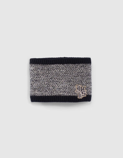 Snood noir tricot chiné badge logo bébé garçon - IKKS