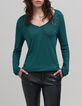 T-shirt met pailletten van rock emerald voor dames-2