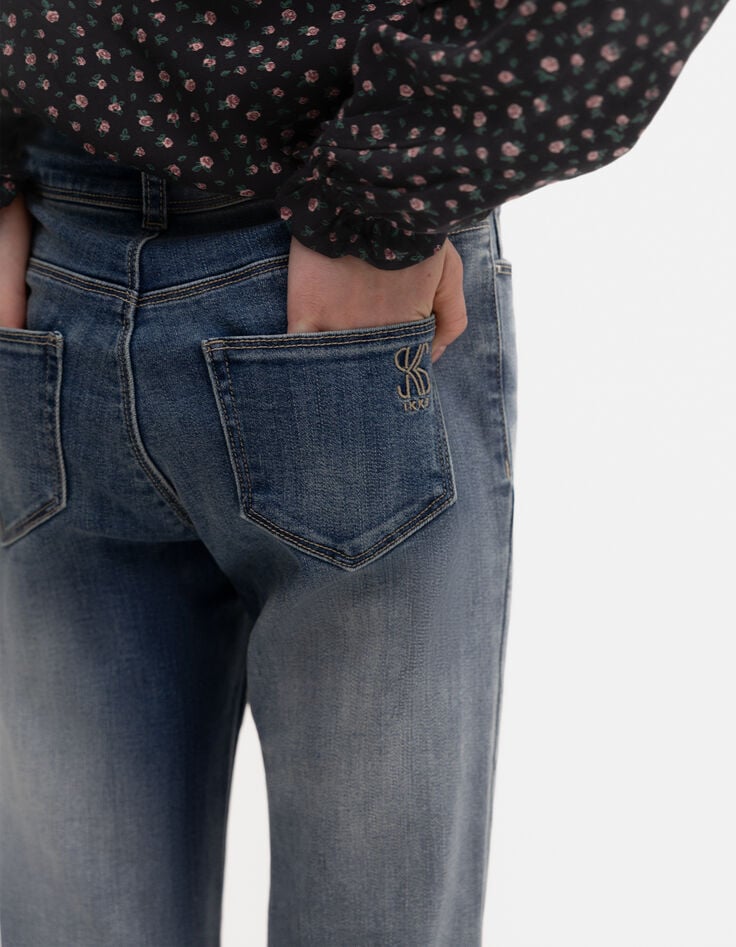 Blaue FLARE-Mädchenjeans Waterless-3