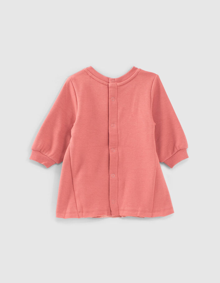 Baby girls’ rosewood embroidered chevron sweatshirt dress - IKKS