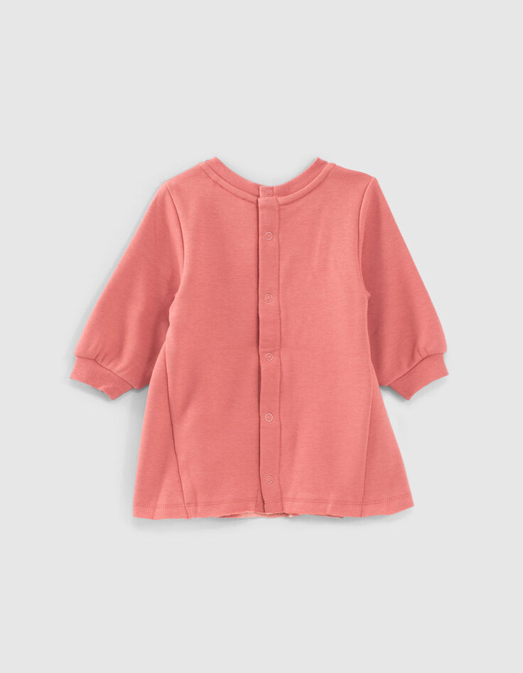 Baby girls’ rosewood embroidered chevron sweatshirt dress-3