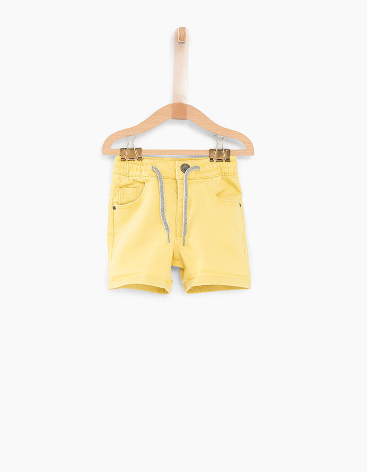 Bermuda jaune moyen en maille knitlook bébé garçon -1