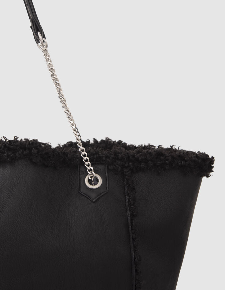 Bolso cab&aacute;s oversize negro forrado reversible mujer-3