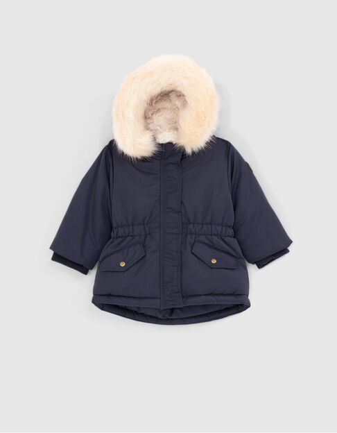 Marineblauer Parka mit Futter für Babymädchen - IKKS