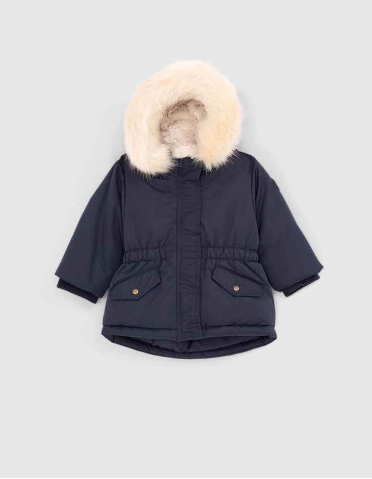 Navy parka gevoerd babymeisjes-1