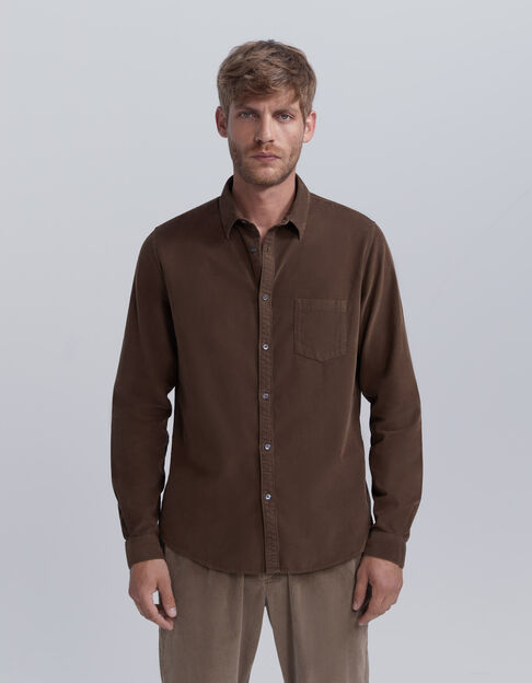 Men’s cappuccino needlecord REGULAR shirt