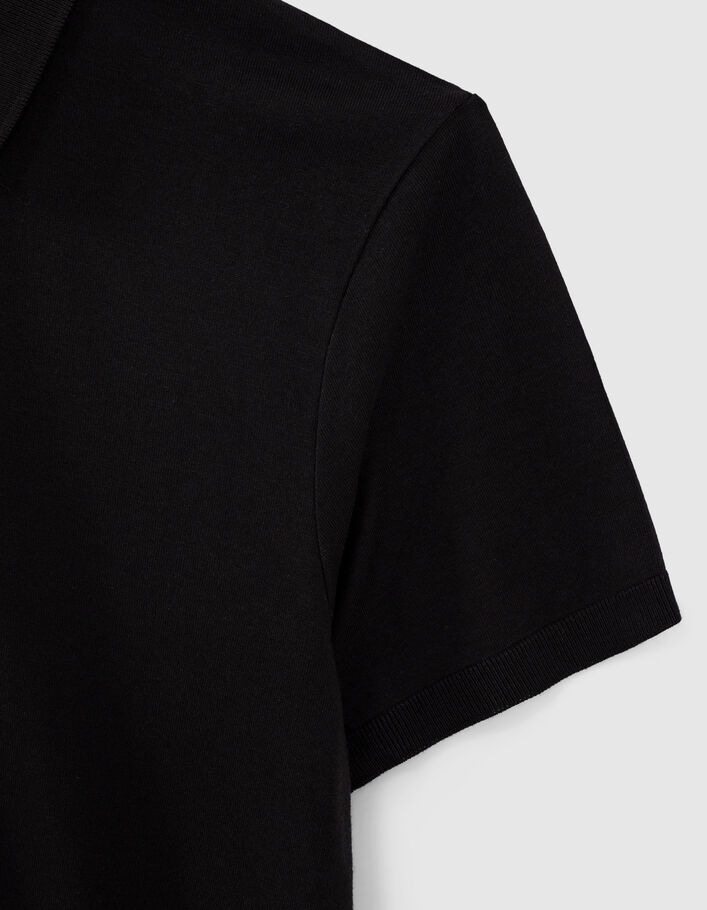 Polo negro de algodón modal Hombre-5