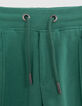 Boys' green joggers with striped braid down side-5