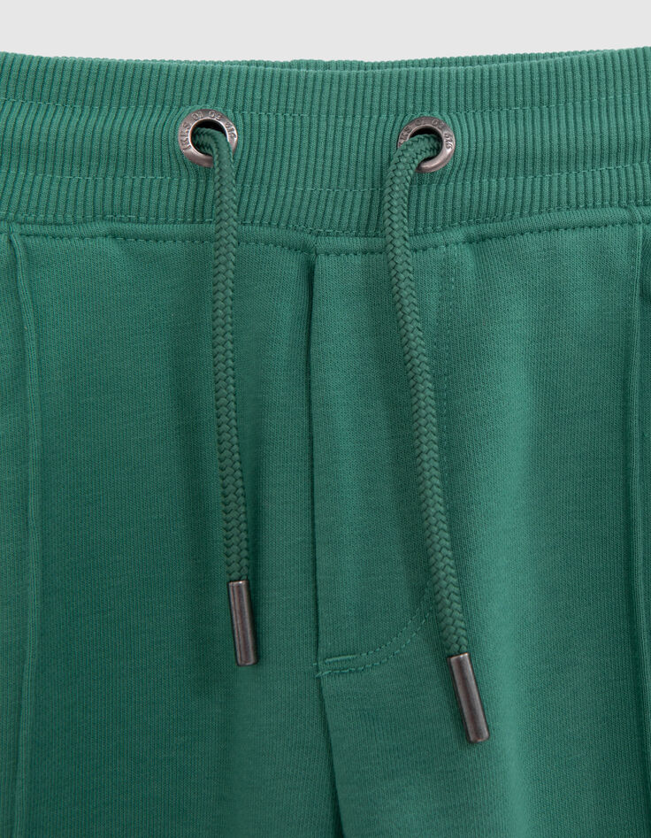 Boys' green joggers with striped braid down side-5