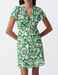 Robe verte imprim&eacute; maxi tropical Femme-2