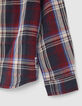 Camisa roja mix cuadros capucha extraíble niño-4