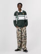 Boys’ green long-sleeved polo shirt, print and embroidery-1