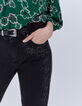 Zwart slim jeans sculpt up bloemenborduursels Dames-4