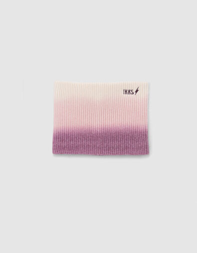Girl's pink deep dye knit snood - IKKS