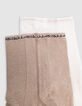 Weiß-goldene Strickstrumpfhose für Mädchen-2