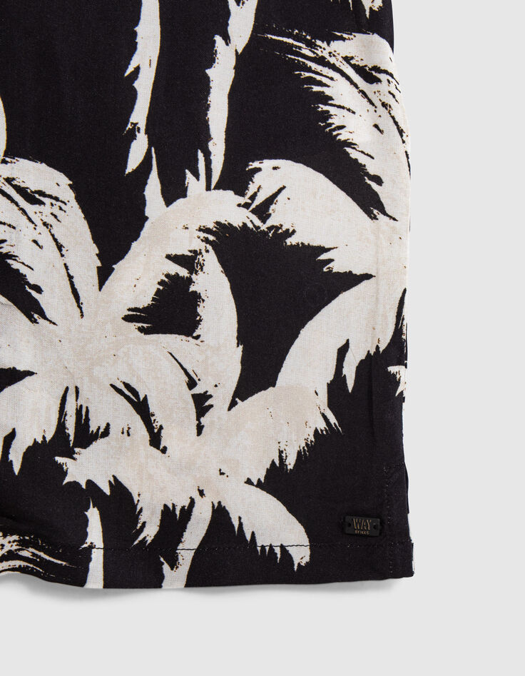 Boys&rsquo; black LENZING&trade; ECOVERO&trade; shirt with palm tree print-4
