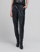 Pantalón de mujer 7/8 rock negro zanahoria-4