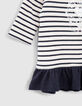 Matrozenjurk met print en volant opzij babymeisjes-4
