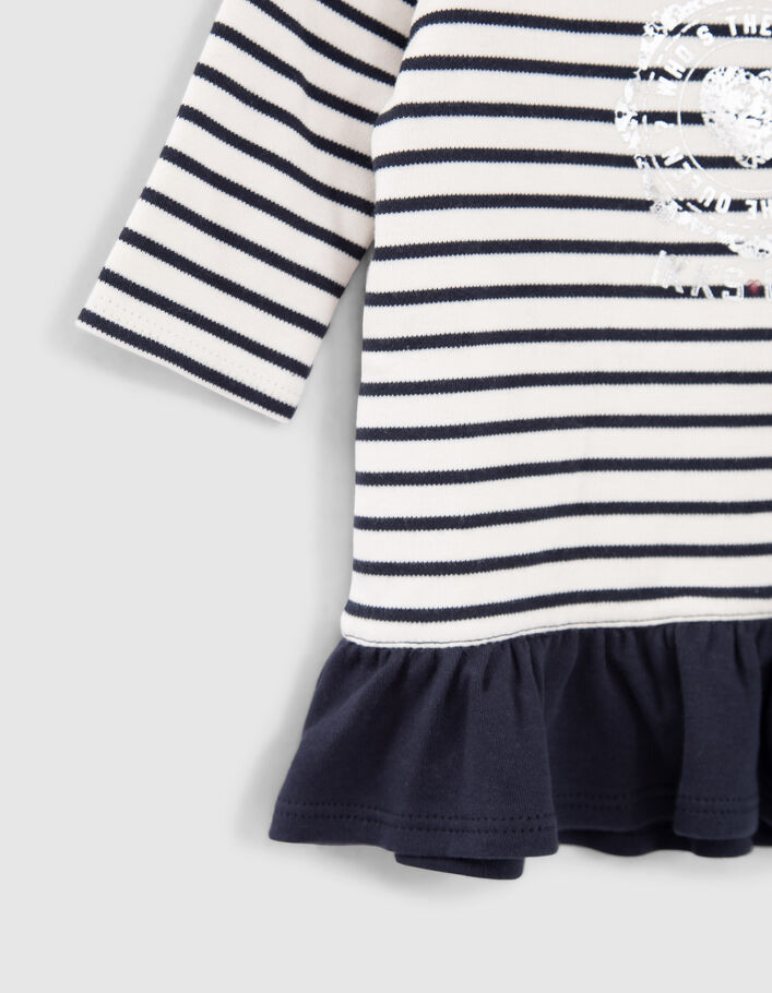Matrozenjurk met print en volant opzij babymeisjes-4