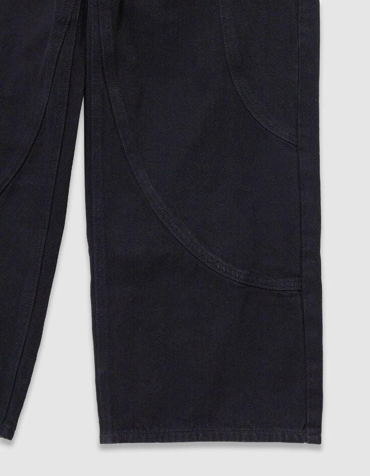 Zwarte wijde jeans voor jongens-4