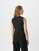 Gilet sans manches noir maille Milano Femme-4
