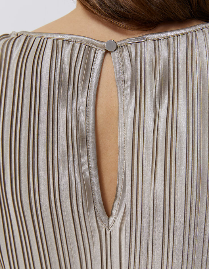 Goudkleurige cropped top plissé Dames-4