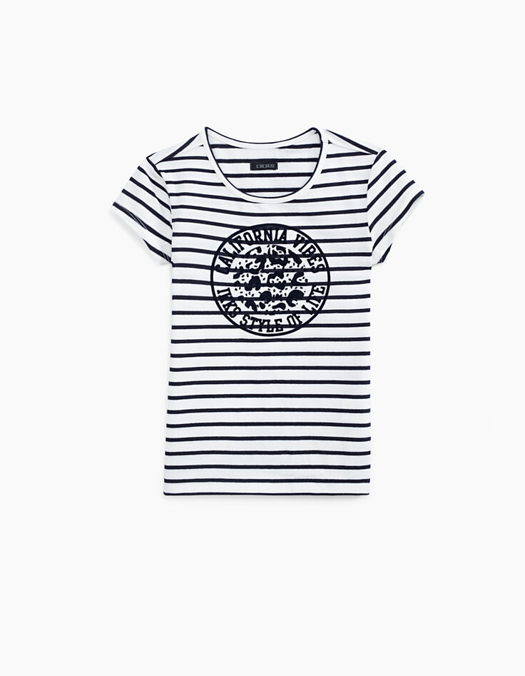 Robe 2 en 1 bi matière avec marinière fille-6