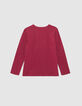 Girls’ burgundy IKKS reversible sequin T-shirt-3