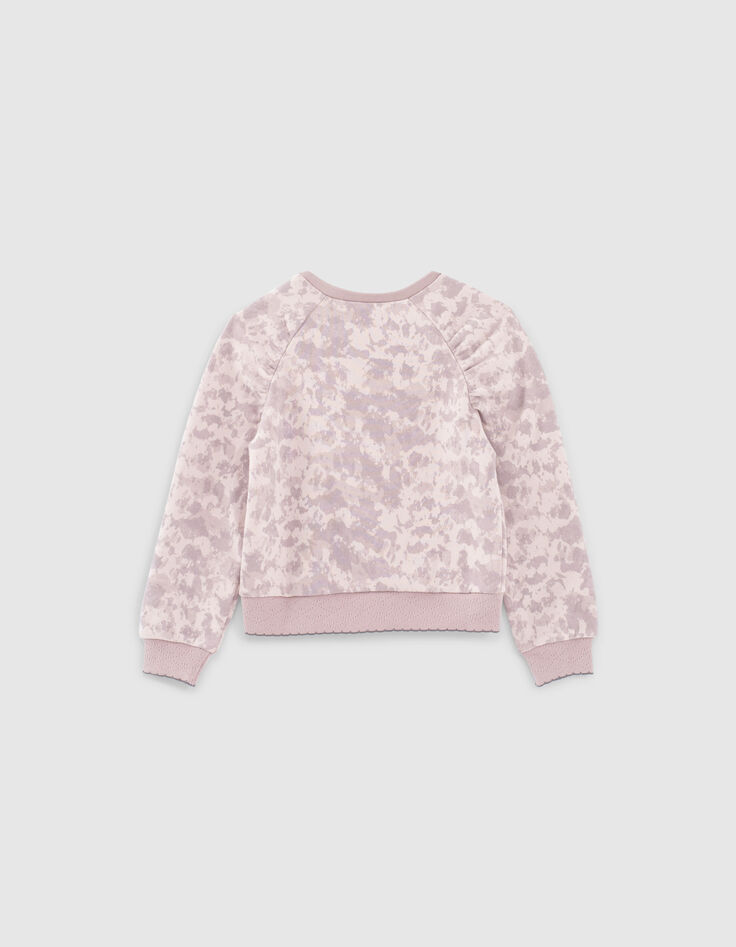 Lichtpaarse sweater tie and dye-print met tekst meisjes-2