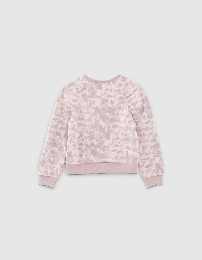 Girls’ violet tie-dye slogan embroidery organic sweatshirt - IKKS