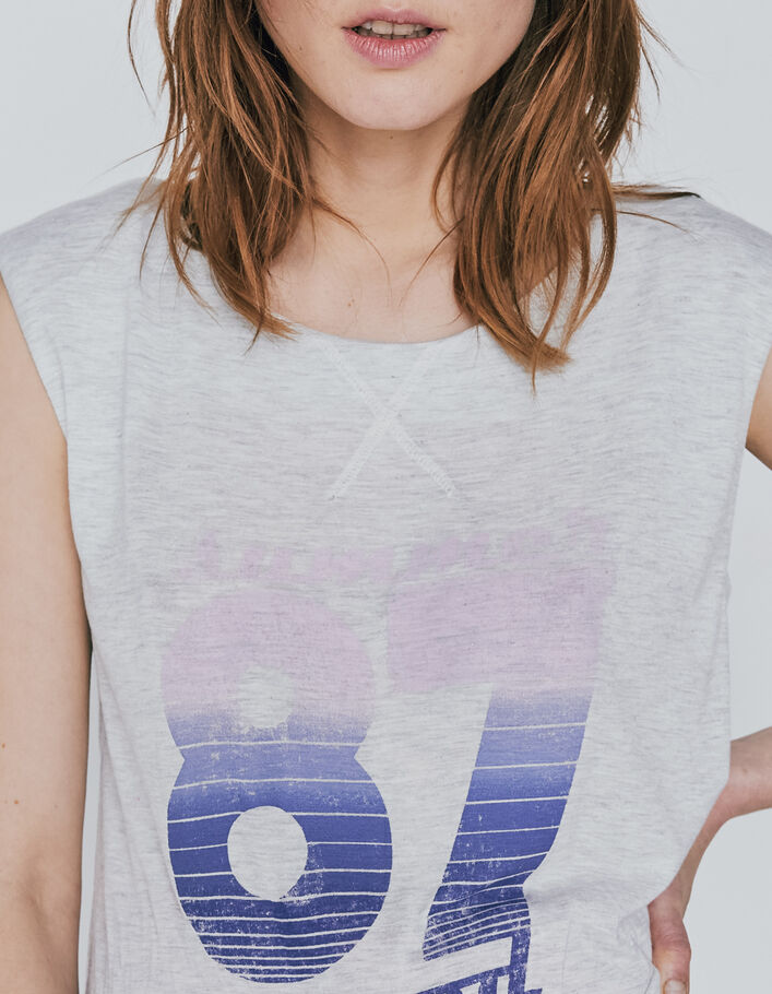 Cremeweißes Damen-T-Shirt aus Ecovero®-Viskose mit Motiv - IKKS