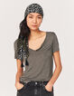 Kaki metallic T-shirt in viscose parels dames-4