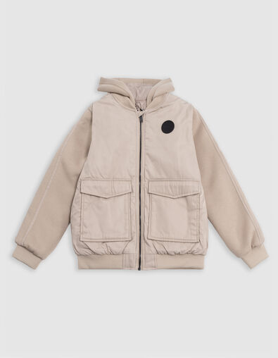Chaqueta beige de dos capas con capucha para niño - IKKS