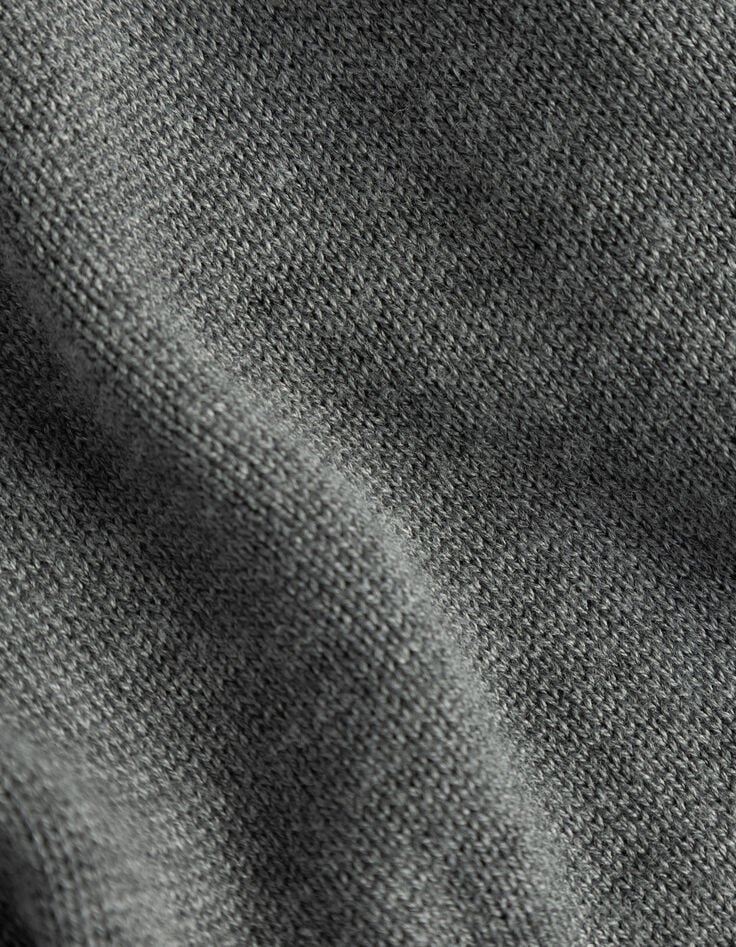 Cárdigan gris punto reversible mujer-4