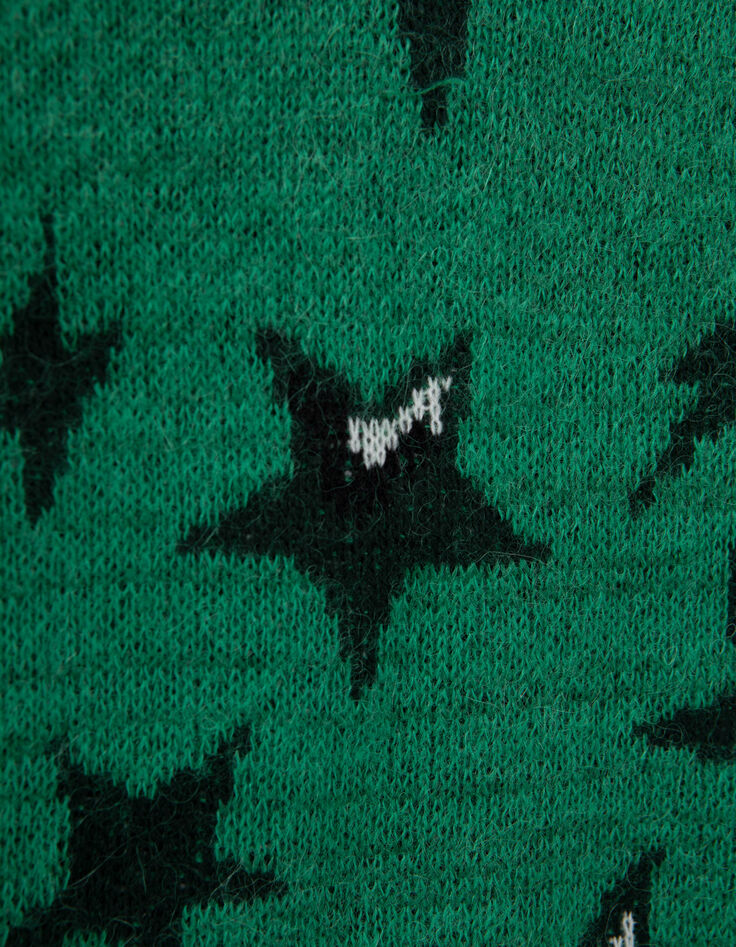 Jersey verde punto jacquard estrellas hombre-9