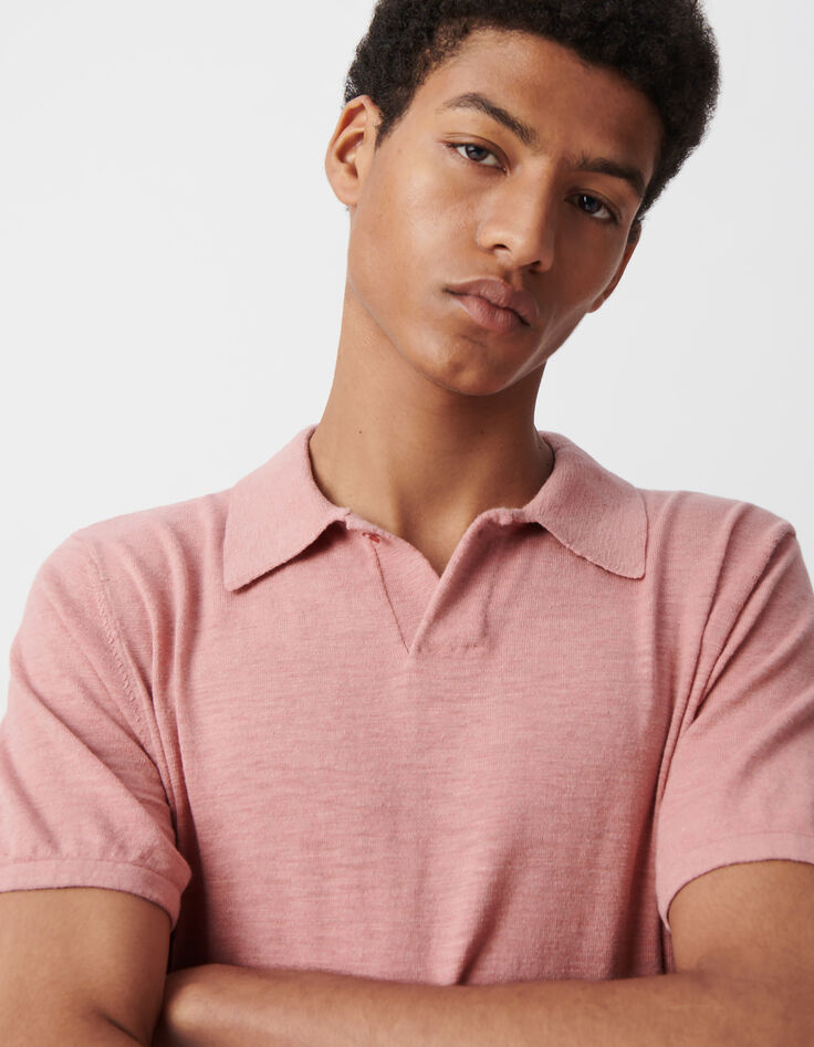 Men’s sakura slub knit polo shirt-4